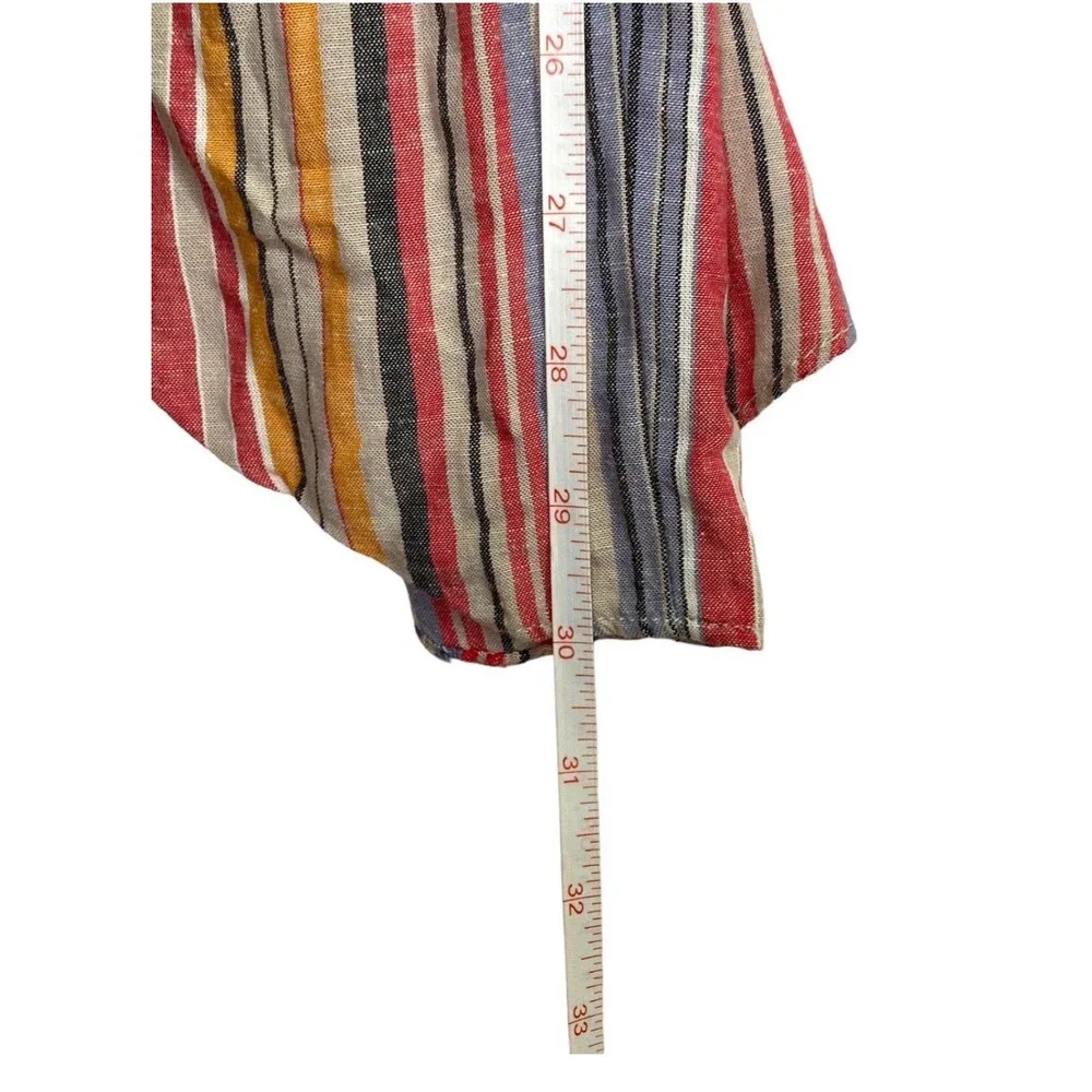 Drew Anthropologie Jumpsuit Womens Medium Pink Linen Striped Strapless Emerson - Picture 5 of 10
